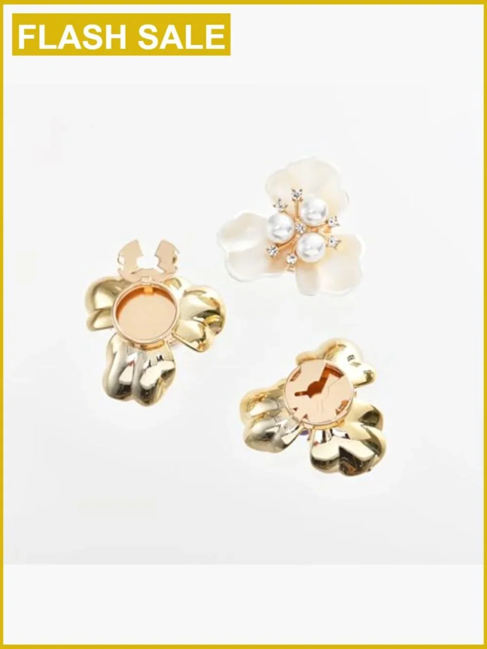 Luxury Imitation Shell Pearl Flower Shirt Sleeve Button Cufflinks Alloy
